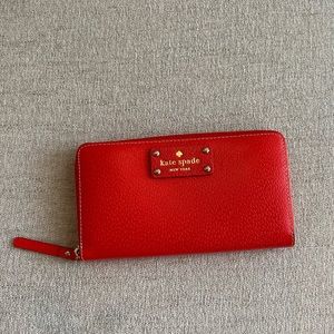 Kate Spade New York Red Leather Continental Wallet
